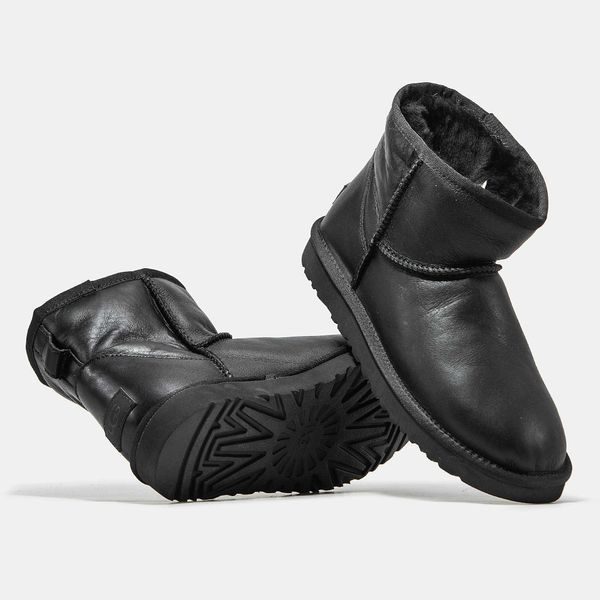 Уггі UGG Classic Mini Black Lather 04067--36 фото