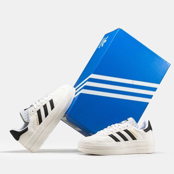 Кроссовки Adidas Gazelle Bold Platform White Black 12094--39 фото
